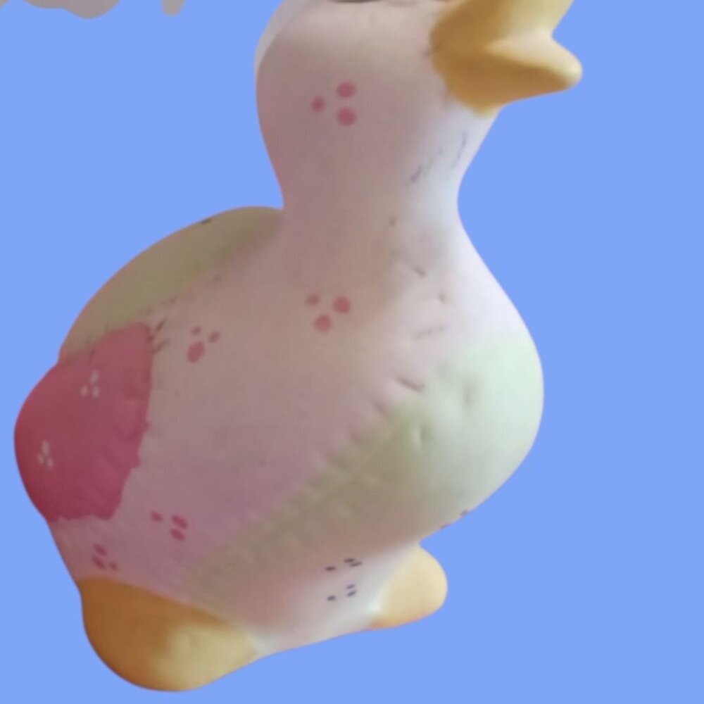 Vintage Quilted Ceramic Duck Figurines Set Of Two Pastel Colors - Picture 11 of 11